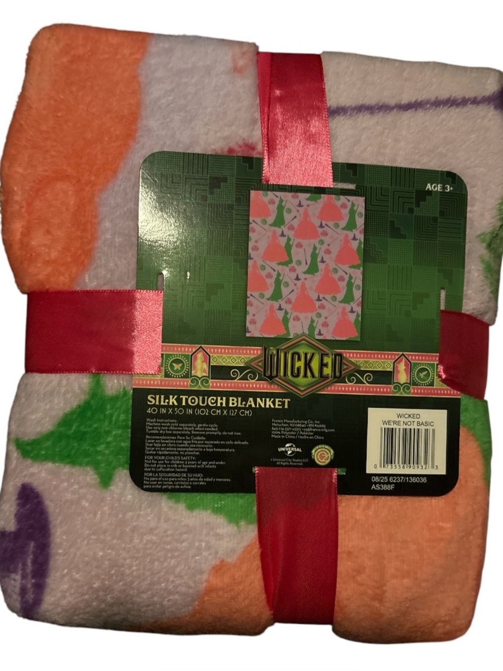 Wicked Silk Touch Multicolor Plush Throw Blanket